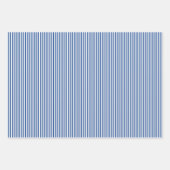 Mittlere Saphir Blau-Weiße Streifen Geschenkpapier Set (Vorderseite 3)