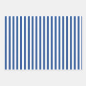 Mittlere Saphir Blau-Weiße Streifen Geschenkpapier Set (Vorderseite 2)
