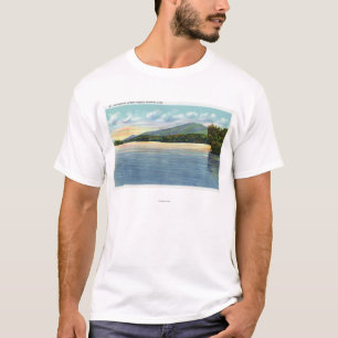 Mittlere Saranac See-Ansicht des Berg-Etzeichens T-Shirt