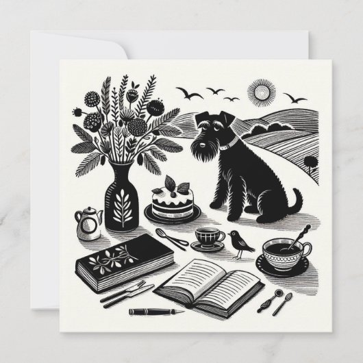 Mittlere Schnauzer-Karte Mitteilungskarte (Vorderseite)