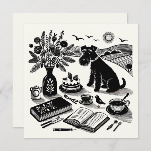 Mittlere Schnauzer-Karte Mitteilungskarte (Vorne/Hinten)