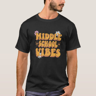 Mittlere Schulatmosphäre Groovy Retro-Blumen Lehre T-Shirt