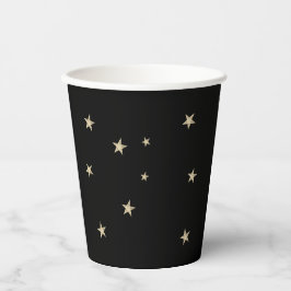 Mittlere schwarze Silberstars Zauberer Party Paper Pappbecher