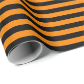 Mittlere schwarze und orange Streifen Geschenkpapier (Rolleneckpunkt)
