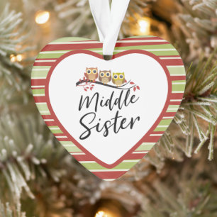 Mittlere Schwester Drei Eulen Passende Schwester Ornament