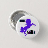 Mittlere Schwester Lila Pony Rearing Button (Vorne & Hinten)