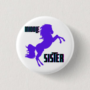 Mittlere Schwester Lila Pony Rearing Button