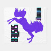 Mittlere Schwester Lila Pony Rearing Fleecedecke (Vorderseite (Horizontal))