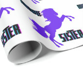 Mittlere Schwester Lila Pony Rearing Geschenkpapier (Rolleneckpunkt)