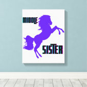 Mittlere Schwester Lila Pony Rearing Leinwanddruck (Insitu (Holzboden))