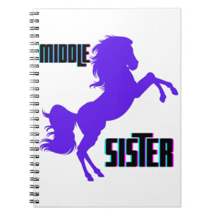 Mittlere Schwester Lila Pony Rearing Notizblock