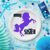 Mittlere Schwester Lila Pony Rearing Pappteller (Party)
