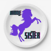 Mittlere Schwester Lila Pony Rearing Pappteller (Vorderseite)