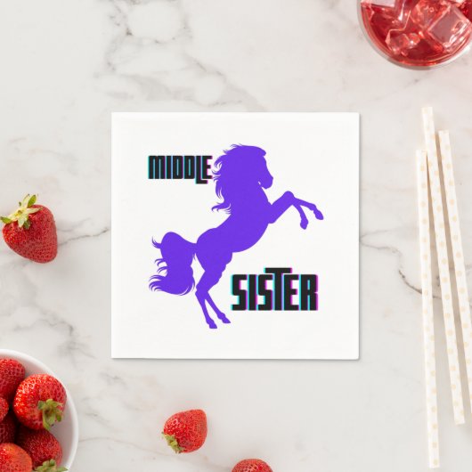 Mittlere Schwester Lila Pony Rearing Serviette (Beispiel)