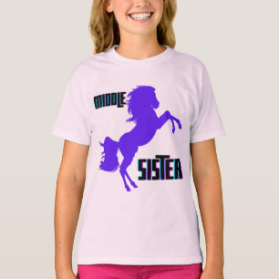 Mittlere Schwester Lila Pony Rearing T-Shirt