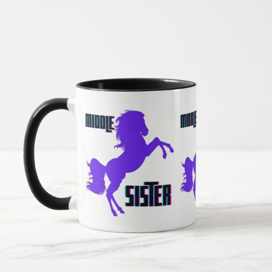 Mittlere Schwester Lila Pony Rearing Tasse (Links)