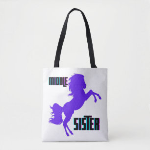 Mittlere Schwester lila Ponyzucht Tasche