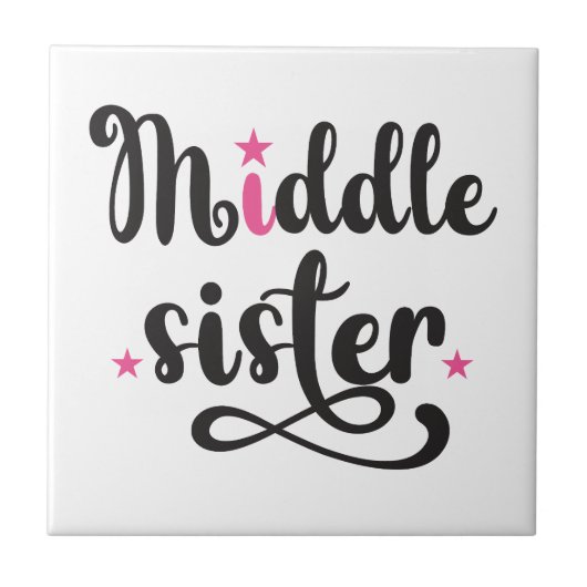 Mittlere Schwester, Niedliche Sterne Fliese (Vorderseite)