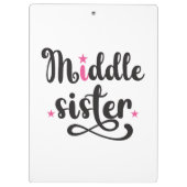 Mittlere Schwester, Niedliche Sterne Klemmbrett (Rückseite)