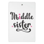 Mittlere Schwester, Niedliche Sterne Mini Klemmbrett (Rückseite)