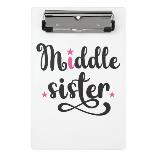 Mittlere Schwester, Niedliche Sterne Mini Klemmbrett (Vorderseite)