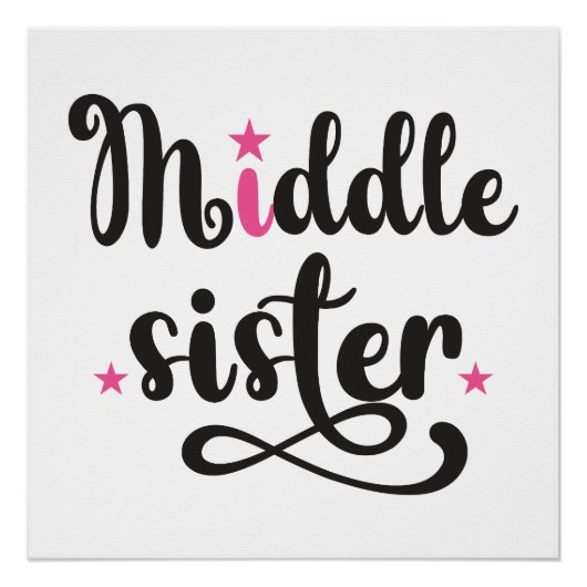 Mittlere Schwester, Niedliche Sterne Poster (Vorderseite)