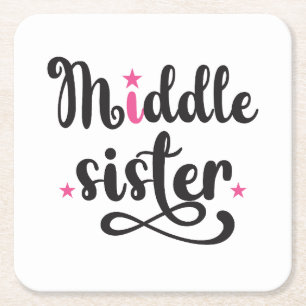 Mittlere Schwester, Niedliche Sterne Rechteckiger Pappuntersetzer