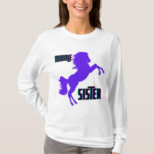 Mittlere Schwester Violettes Pony Zucht T-Shirt