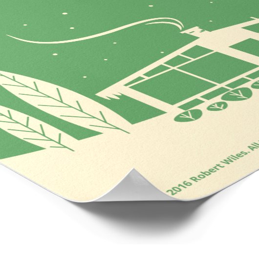 Mittlere Snowszene-grün Poster (Ecke)