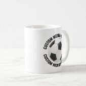 Mittlere Textgröße 330ml personalisierter Fußballb Kaffeetasse (VorderseiteRechts)
