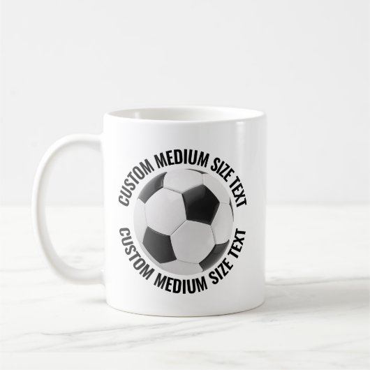 Mittlere Textgröße 330ml personalisierter Fußballb Kaffeetasse (Links)