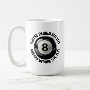 Mittlere Textgröße 425g Personalisierter 8 Ball Be Kaffeetasse