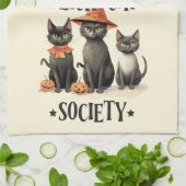 Mittlere Vintage Black Cat Society Geschirrtuch (Gefaltet)