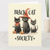 Mittlere Vintage Black Cat Society Karte (Vorderseite)