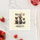 Mittlere Vintage Black Cat Society Serviette (Beispiel)