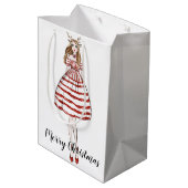 Mittlere Weihnachtsgeschenktasche Geschenktüte (Rückseite Schrägansicht)