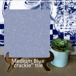 Mittlerer Blue Crackle Glaze Decorator Dedham Delf Fliese