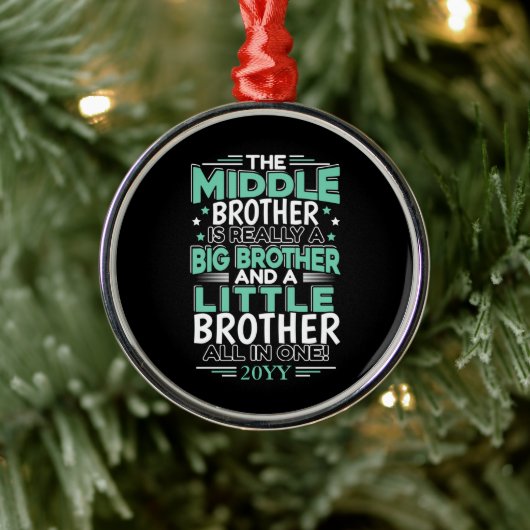 Mittlerer Bruder neuer großer Bruder Ornament Aus Metall (Baum)