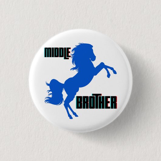 Mittlerer Bruder Pferdezucht Button (Vorderseite)