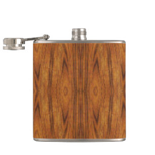 mittlerer dunkler Imitat Woodgrain Flachmann