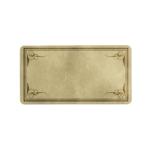 Mittlerer extravaganter Ecken Apothercary Adressaufkleber