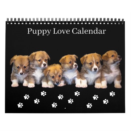 Mittlerer Größe Welpen-Liebe-Kalender Kalender (Titelbild)