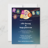 Mittlerer Herbst Doppelfröhlichkeit Laternenleucht Einladung (Vorderseite)