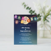 Mittlerer Herbst Doppelfröhlichkeit Laternenleucht Einladung (Stehend Vorderseite)