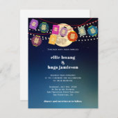 Mittlerer Herbst Doppelfröhlichkeit Laternenleucht Einladung (Vorne/Hinten)