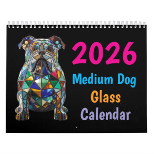 Mittlerer Hund Glas Kalender