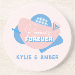 Mittlerer Individuelle Name "Roomies Forever" Retr Getränkeuntersetzer