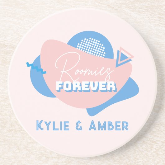 Mittlerer Individuelle Name "Roomies Forever" Retr Getränkeuntersetzer (Vorne)
