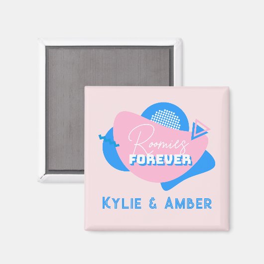 Mittlerer Individuelle Name "Roomies Forever" Retr Magnet (Vorderseite/Rückseite)