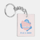 Mittlerer Individuelle Name "Roomies Forever" Retr Schlüsselanhänger (Vorderseite links)